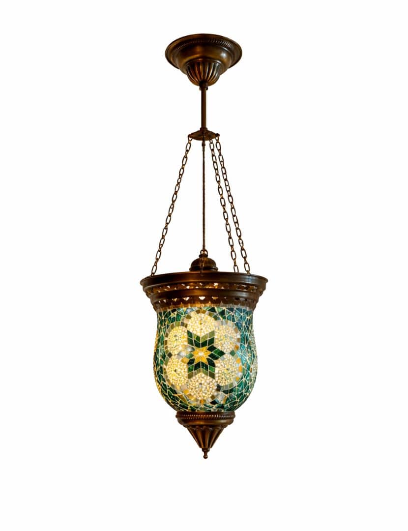 Zöld török függőlámpa